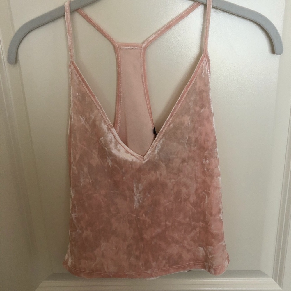 Crushed Velvet Cropped Tank